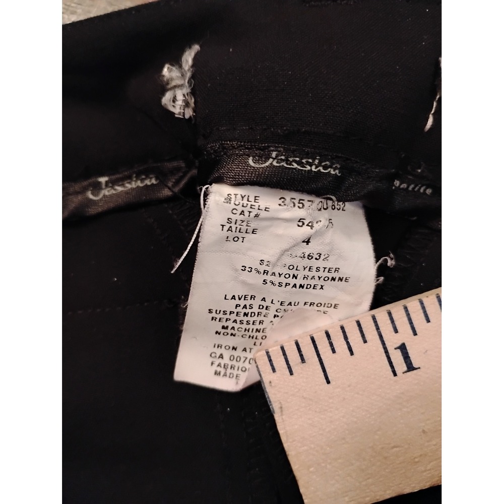 Jessica Petite Black Straight Leg Dress Pants Trousers Size 4P - Picture 3 of 7